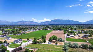 Bird's eye view of a mountain backdrop