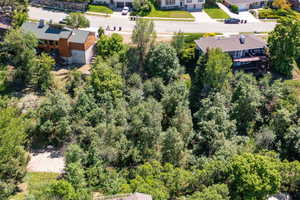 Aerial perspective of suburban area