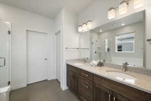 Primary bathroom double vanity