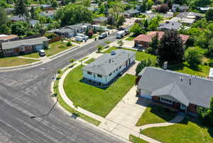 Aerial view of residential area