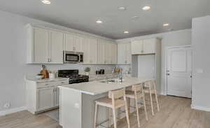 Kitchen with island -White cabinets & Quartz (actual home not shown but similar finishes)