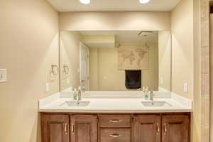 Full bathroom with double vanity