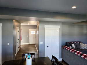 View of the entry from the dining area