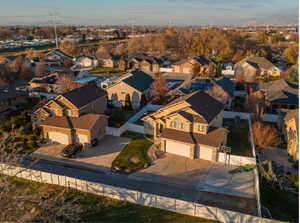 Aerial view of residential area