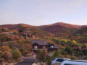Mountain view from the front porch. Closest neighbor in front zoomed in a bit and following the main road up.