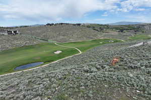 View of mountain backdrop with a golf club