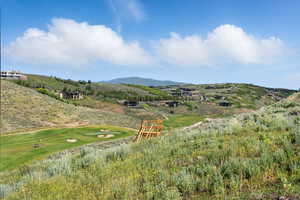 Mountain view with a golf course