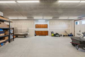 Suspended slab craft room / sportsman room under garage.