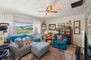 Living room with ceiling fan