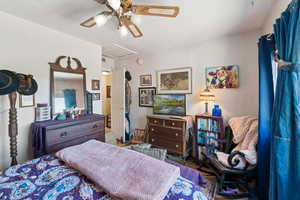 Bedroom featuring a ceiling fan