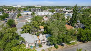 Aerial view of a mountainous background