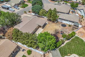Aerial perspective of suburban area