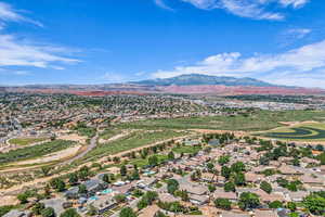 Bird's eye view of a mountain backdrop