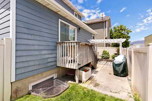 View of patio featuring a pergola