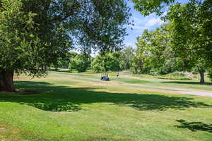 View of community with a lawn and view of scattered trees