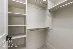View of walk in closet