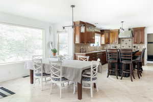 Dining space with baseboards