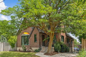 Tudor house with brick siding