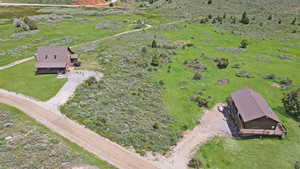 Aerial overview of property's location featuring rural landscape