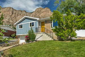 View of front of house featuring mountain view