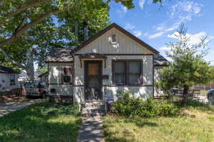 View of front of property featuring board and batten siding