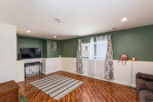 Living room featuring recessed lighting