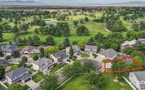 Aerial view featuring Golf Course and property highlight