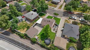 Aerial perspective of suburban area