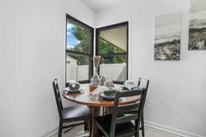 Dining room with baseboards