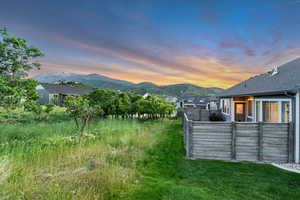 View of yard with a mountain view