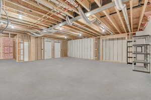 View of unfinished basement