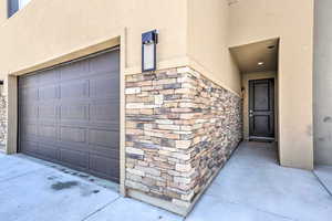 Garage with driveway