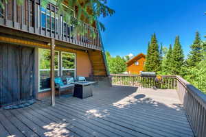 View of wooden deck