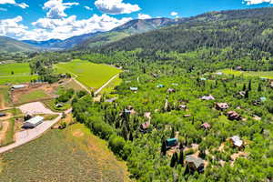 Bird's eye view of a mountain backdrop