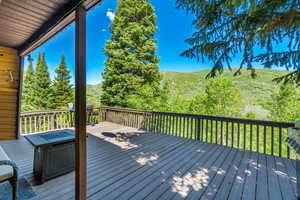 Deck with a mountain view