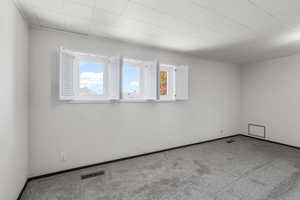 Unfurnished room featuring carpet flooring