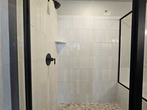 Bathroom with a shower stall