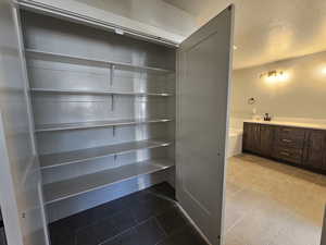 Storage area with a sink