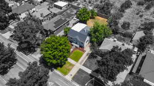Aerial view of residential area