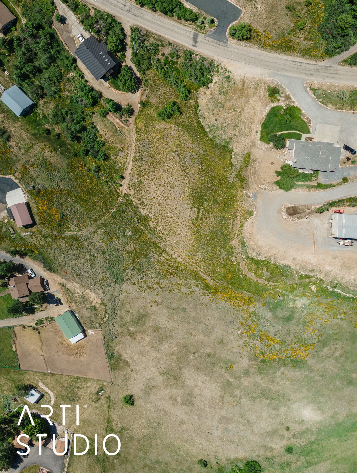 Aerial view of property and surrounding area