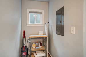 Bathroom with electric panel