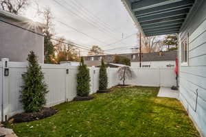View of fenced backyard