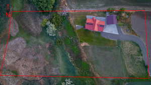 Overhead view featuring property boundaries highlighted