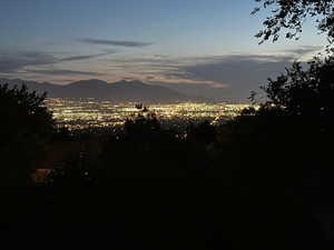 Nature at dusk with a valley view