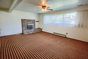 Family Room with wood burning fireplace