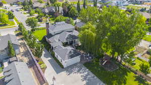 Aerial perspective of suburban area