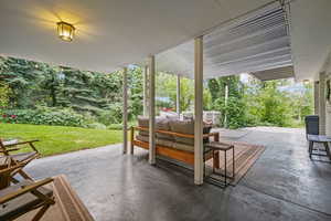 View of patio featuring an outdoor living space