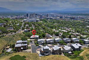 Aerial view of a mountainous background