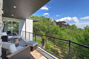 Balcony featuring an outdoor living space