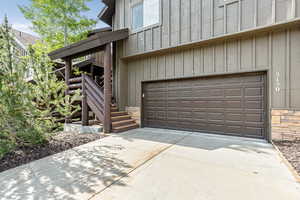 Garage with driveway